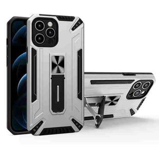 War-god Armor TPU + PC Shockproof Magnetic Protective Case with Folding Holder For iPhone 12 Pro(Silver)