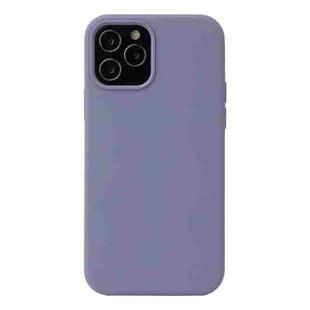 For iPhone 13 mini Solid Color Liquid Silicone Shockproof Protective Case (Lavender Grey)