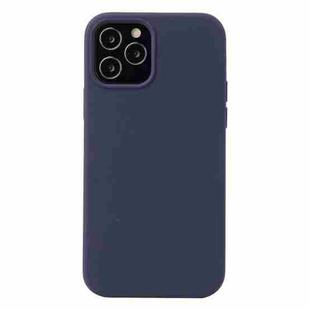 For iPhone 13 Solid Color Liquid Silicone Shockproof Protective Case(Midnight Blue)