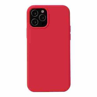 For iPhone 13 Solid Color Liquid Silicone Shockproof Protective Case(Carmine)