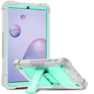 For Samsung Galaxy Tab A 8.4(2020) Silicone + PC Shockproof Protective Case with Holder(Gray + Green)