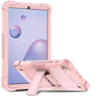 For Samsung Galaxy Tab A 8.4(2020) Silicone + PC Shockproof Protective Case with Holder(Rose Gold)