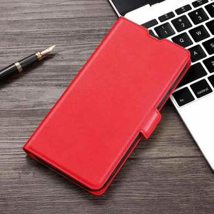 For iPhone XS Max Ultra-thin Voltage Side Buckle PU + TPU Horizontal Flip Leather Case with Holder & Card Slot(Red)