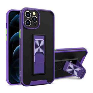 For iPhone 11 Dual-color Skin Feel TPU + PC Magnetic Shockproof Case with Invisible Holder (Purple)
