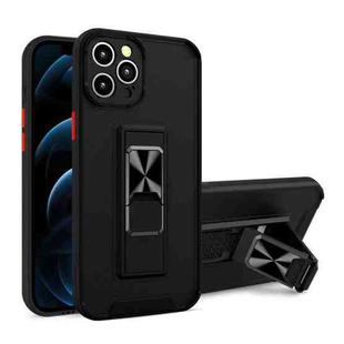 Dual-color Skin Feel TPU + PC Magnetic Shockproof Case with Invisible Holder For iPhone 11 Pro(Black)