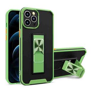 For iPhone 11 Pro Max Dual-color Skin Feel TPU + PC Magnetic Shockproof Case with Invisible Holder (Grass Green)