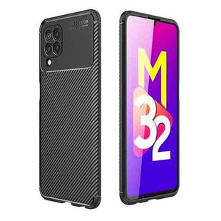 For Samsung Galaxy M32 (india) Carbon Fiber Texture Shockproof TPU Case(Black)