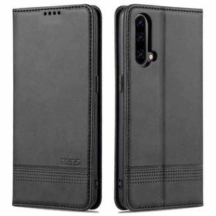For OnePlus Nord CE 5G AZNS Magnetic Calf Texture Horizontal Flip Leather Case with Card Slots & Holder & Wallet(Black)