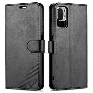 For Xiaomi Poco M3 Pro 5G / Redmi Note 10 5G AZNS Sheepskin Texture Horizontal Flip Leather Case with Holder & Card Slots & Wallet(Black)