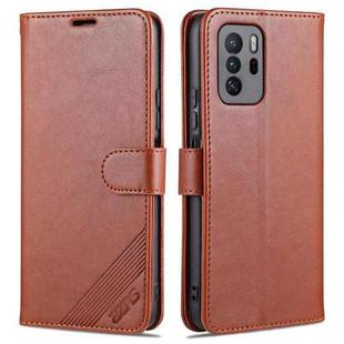 For Xiaomi Poco X3 GT / Redmi Note 10 Pro 5G AZNS Sheepskin Texture Horizontal Flip Leather Case with Holder & Card Slots & Wallet(Brown)