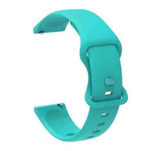 20mm For Garmin Venu / Samsung Galaxy Watch Active 2 Universal Inner Back Buckle Perforation Silicone Watch Band(Mint Green)