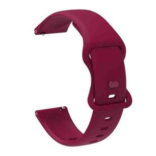 22mm For Apex 46mm /  Apex Pro / Ticwatch Pro 3 Universal Inner Back Buckle Perforation Silicone Watch Band(Wine Red)