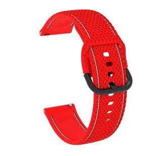 20mm For Samsung Galaxy Watch Active 2 Two-color Stitching Silicone Watch Band(Red)