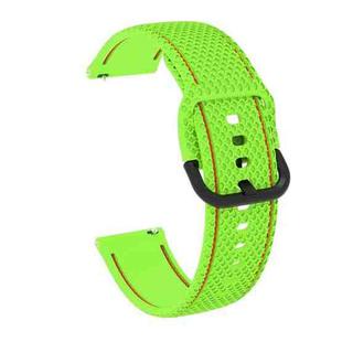20mm For Samsung Galaxy Watch Active 2 Two-color Stitching Silicone Watch Band(Green)