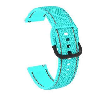 20mm For Samsung Galaxy Watch Active 2 Two-color Stitching Silicone Watch Band(Mint Green)