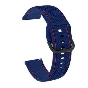 20mm For Samsung Galaxy Watch Active 2 Two-color Stitching Silicone Watch Band(Midnight Blue)