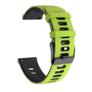 22mm For Xiaomi Haylou RT RS3 LS04 / LS05S Universal Two-color Silicone Watch Band(Green Black)