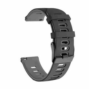22mm For Garmin Vivoactive 4 / Venu 2 Universal Two-color Silicone Watch Band(Black Grey)