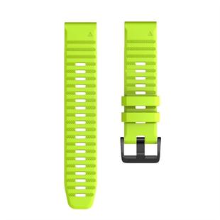 For Garmin Fenix 7X / 6X 26mm Smart Watch Quick Release Silicon Watch Band(Lime Color)