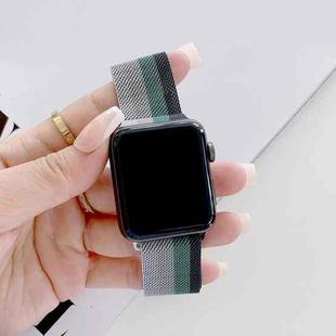 Four-colors Milanese Watch Band For Apple Watch Series 8&7 41mm / SE 2&6&SE&5&4 40mm / 3&2&1 38mm(Silver Grey Green Black)