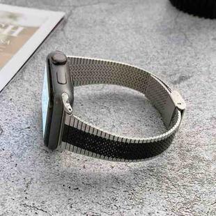 Small Waist Steel Watch Band For Apple Watch Series 9&8&7 41mm / SE 3&SE 2&6&SE&5&4 40mm / 3&2&1 38mm(Silver Black)
