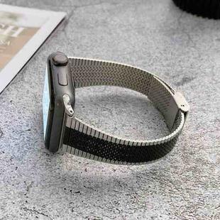 Small Waist Steel Watch Band For Apple Watch Ultra 49mm&Watch Ultra 2 49mm / Series 9&8&7 45mm / SE 3&SE 2&6&SE&5&4 44mm / 3&2&1 42mm(Silver Black)