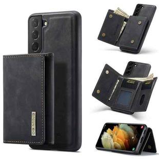 For Samsung Galaxy S21 FE DG.MING M1 Series 3-Fold Multi Card Wallet  Back Cover Shockproof Case with Holder Function(Black)