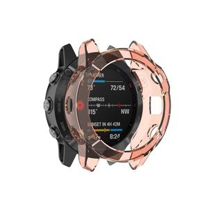 For Garmin Fenix 6 / 6 Pro Smart Watch Half Coverage TPU Protective Case(Transparent Orange)