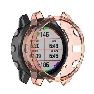 For Garmin Fenix 6S / 6S Pro Smart Watch Half Coverage TPU Protective Case(Transparent Orange)