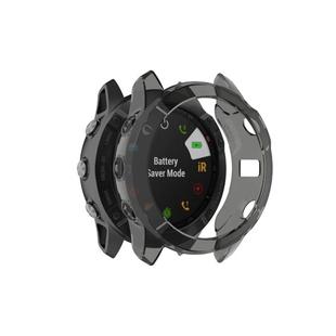 For Garmin Fenix 6X / 6X Pro Smart Watch Half Coverage TPU Protective Case(Transparent Black)