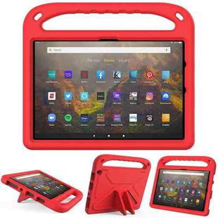 For Amazon Fire HD 10 2021 Handle Portable EVA Shockproof Anti Falling Protective Case with Triangle Holder(Red)