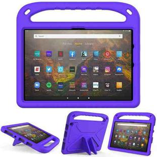 For Amazon Fire HD 10 2021 Handle Portable EVA Shockproof Anti Falling Protective Case with Triangle Holder(Purple)