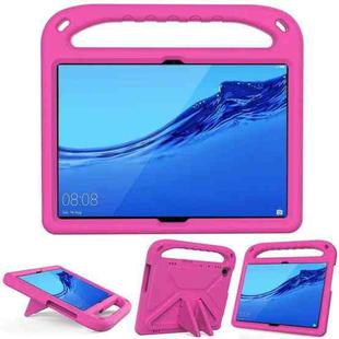 For Huawei MediaPad T5 Handle Portable EVA Shockproof Anti Falling Protective Case with Triangle Holder(Rose Red)