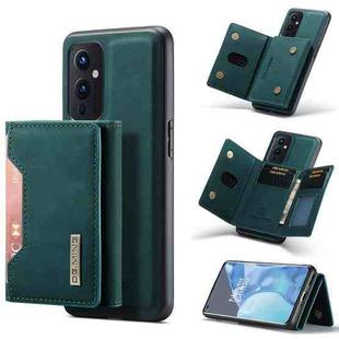For OnePlus 9 (EU/NA) DG.MING M2 Series 3-Fold Multi Card Bag Back Cover Shockproof Case with Wallet & Holder Function(Green)