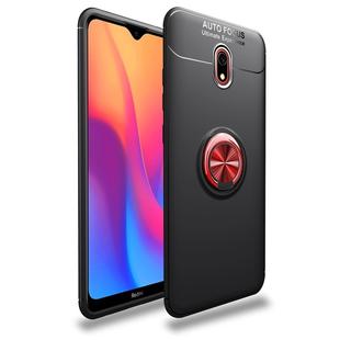 For Xiaomi Redmi 8A Lenuo Shockproof TPU Protective Case with Invisible Holder(Black Red)