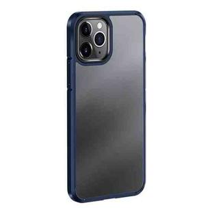 For iPhone 11 Pro Max Ice-Crystal Matte PC+TPU Four-corner Airbag Shockproof Case (Blue)