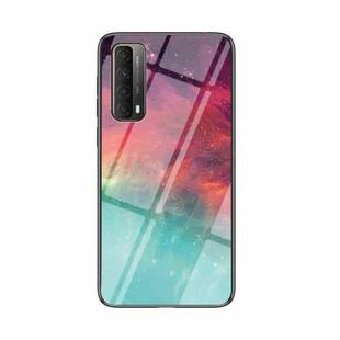 For Huawei P smart 2021 / Y7a Starry Sky Pattern Tempered Glass + TPU Shockproof Protective Case(Colorful Starry Sky)