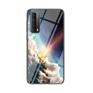 For Huawei P smart 2021 / Y7a Starry Sky Pattern Tempered Glass + TPU Shockproof Protective Case(Bright Starry Sky)