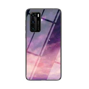 For Huawei P40 Starry Sky Pattern Tempered Glass + TPU Shockproof Protective Case(Fantasy Starry Sky)