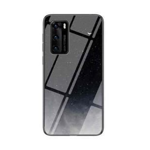 For Huawei P40 Starry Sky Pattern Tempered Glass + TPU Shockproof Protective Case(Starry Sky Crescent)