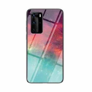 For Huawei P40 Pro Starry Sky Pattern Tempered Glass + TPU Shockproof Protective Case(Colorful Starry Sky)