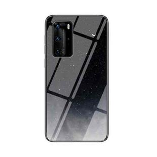 For Huawei P40 Pro Starry Sky Pattern Tempered Glass + TPU Shockproof Protective Case(Starry Sky Crescent)