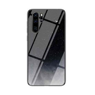 For Huawei P30 Pro Starry Sky Pattern Tempered Glass + TPU Shockproof Protective Case(Starry Sky Crescent)