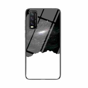 For vivo Y20 Starry Sky Painted Tempered Glass TPU Shockproof Protective Case(Cosmic Starry Sky)