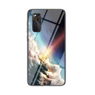 For vivo iQOO Neo3 5G Starry Sky Painted Tempered Glass TPU Shockproof Protective Case(Bright Stars)
