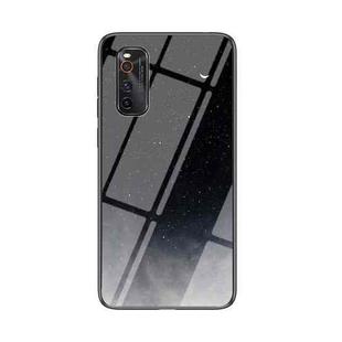For vivo iQOO Neo3 5G Starry Sky Painted Tempered Glass TPU Shockproof Protective Case(Star Crescent Moon)