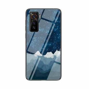 For vivo iQOO 5 5G Starry Sky Painted Tempered Glass TPU Shockproof Protective Case(Star Chess Rob)