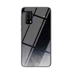 For vivo iQOO Z1x Starry Sky Painted Tempered Glass TPU Shockproof Protective Case(Star Crescent Moon)