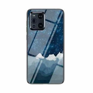 For OPPO Find X3 / X3 Pro Starry Sky Painted Tempered Glass TPU Shockproof Protective Case(Star Chess Rob)