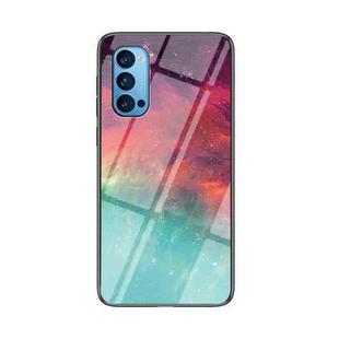 For OPPO Reno4 Starry Sky Painted Tempered Glass TPU Shockproof Protective Case(Color Starry Sky)